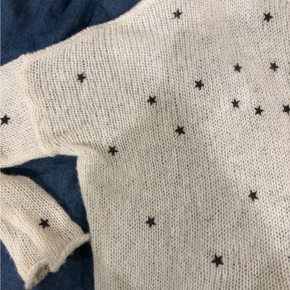 Wooden Ships Star Open Weave Scoop neck oversized sweater white M L - Picture 6 of 7